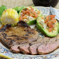 Grilled Pork Skirt Steak With Grilled Avocado And Pico De Gallo Recipe