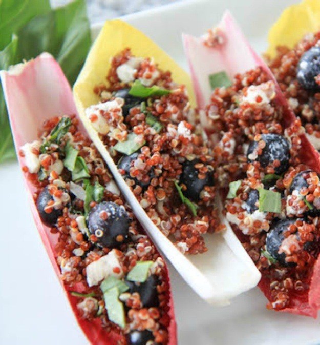 Blueberry and Basil Quinoa Stuffed Endive