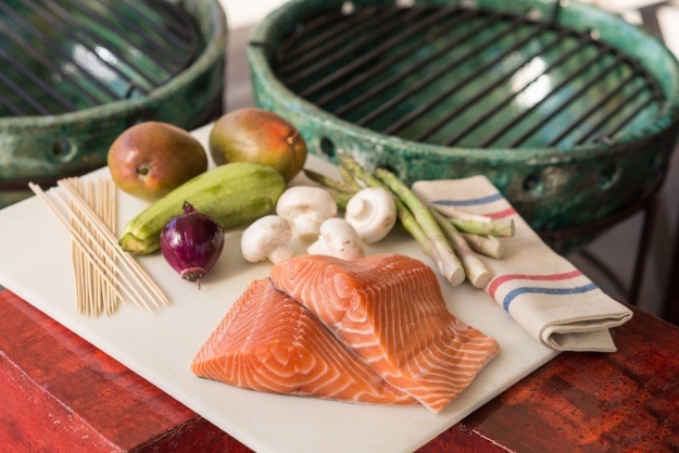 grilled salmon skewers recipe