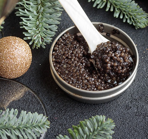 photo of caviar on a holiday board
